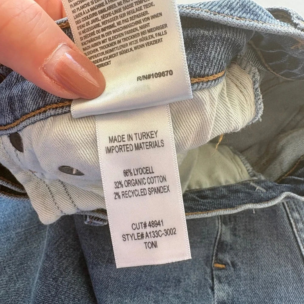 Agolde Toni Slim Straight Jeans Womens 26 Blue High Rise‎ A133C-3002